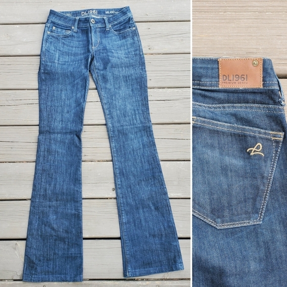 DL1961 Milano Boot 1470 Low Rise y2k Medium Wash 4 Way Stretch Bootcut Jeans - Picture 2 of 8